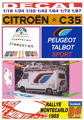 DECAL CITROEN C35 PEUGEOT TALBOT SPORT RALLY MONTECARLO 1985 (12)