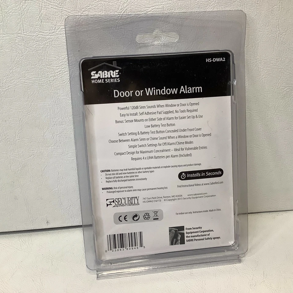 NIP Sabre Home Series Door Or Window Alarm HS-DWA2 2 Pack - Image 2 of 2