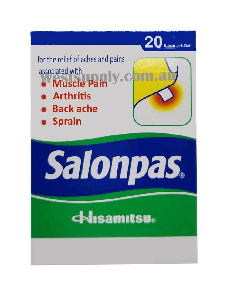 VALUE PACK Salonpas Patch Pain Relieving 100/200 Patches Exp 08/2027 Free Post - image 2 of 3
