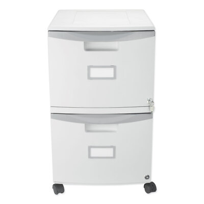 Storex Two-Drawer Mobile Filing Cabinet, 14.75w x 18.25d x 26h, Gray