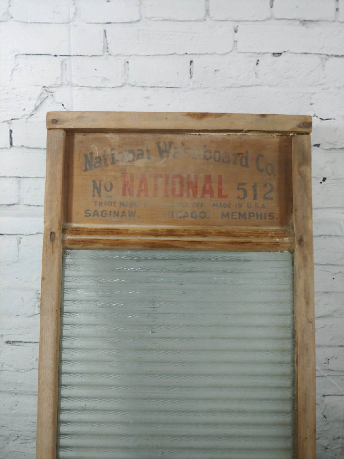 Vintage National Washboard Co. No. 512 Washboard with Victory Glass eBay