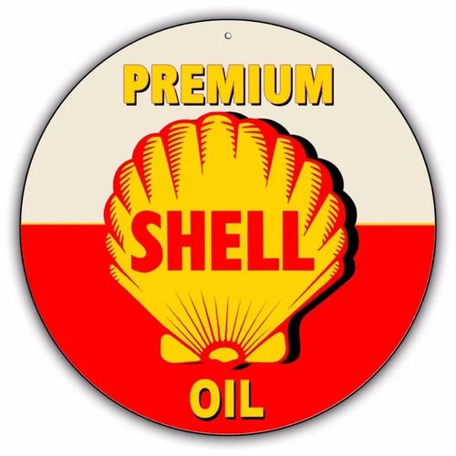 Shell Oil Vintage Metal Sign gasoline can old style garage bar man cave C002
