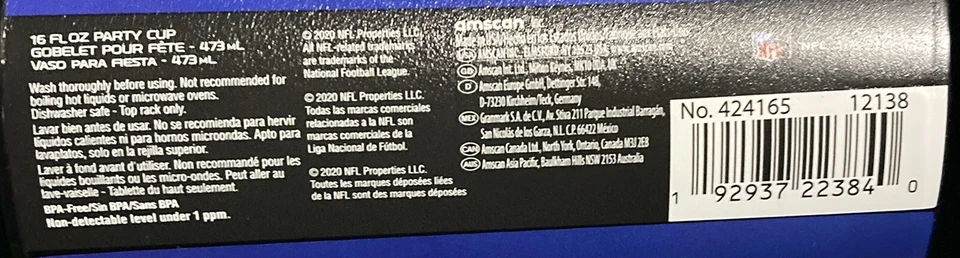 Taza de fiesta reutilizable de 12 oz de los campeones del Super Bowl de la NFL de Los Angeles Rams (juego de 4 tazas) Foto 4 de 4
