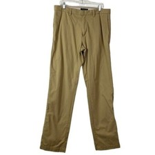 Banana Republic Chino Pant Men 34 Tan Emerson Zip Flat Front 100% Cotton