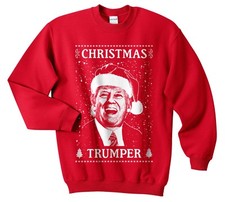Christmas Trumper Sweater Jumper Sweatshirt Xmas Funny Donald Trump USA America