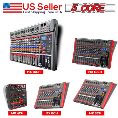 8/12/16 Channel Mixing Console Sound Pro USB Bluetooth Live Studio Audio Mixer - Picture 1 of 104