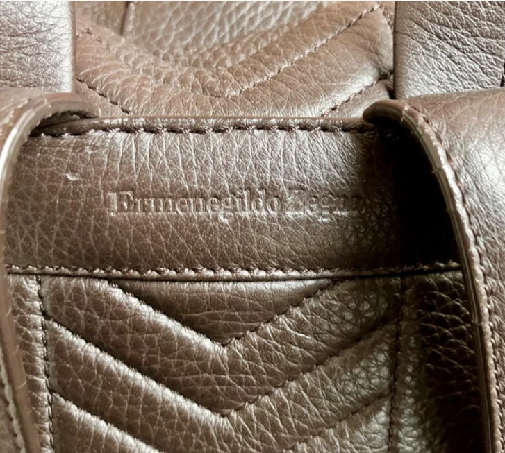 Ermenegildo Zegna / Maserati Boston Bag , Dark Brown Leather 42cm x 30cm x 18cm