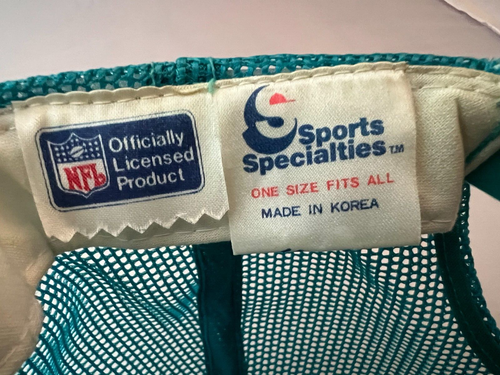 VTG 90s Sports Specialties Miami Dolphins Hat Green Mesh Retro Snapback NFL - Picture 4 of 11