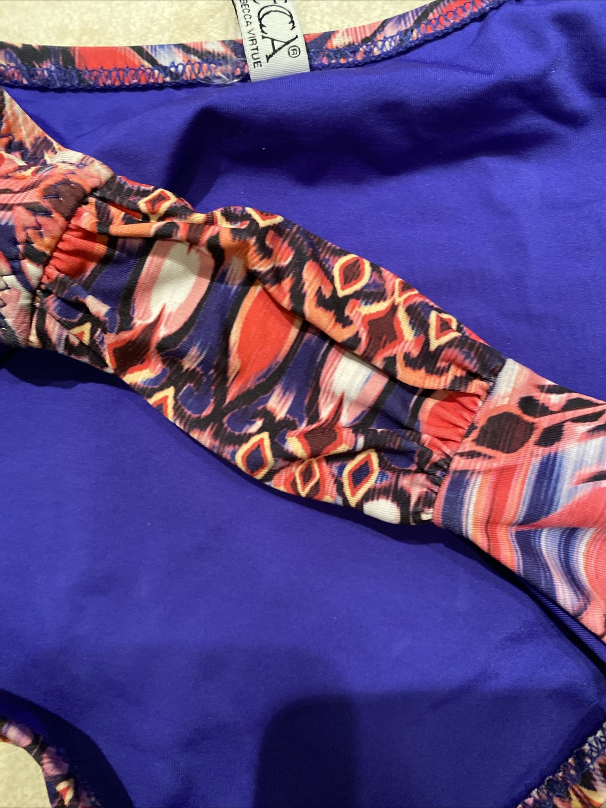 BECCA Bikini Bottoms Medium Split Back Multi Colo… - image 5