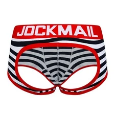 JOCKMAIL Men Stripes Trunks Cotton Breathable Underwear Boxer shorts Jockstrap