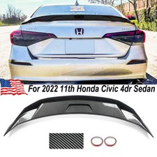 For 2022 11th Honda Civic Sedan Carbon Fiber Look Highkick Duckbill Spoiler Wing For 2022 11th Honda Civic Sedan Carbon Fiber Look Highkick Duckbill Spoiler Wing