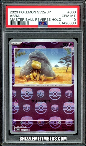 Abra 063/165 Pokemon Japanese SV2a 151 Master Ball Reverse - PSA 10