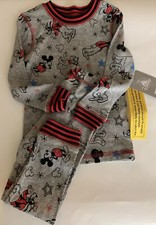 NWT Rare Disney Store Boys Pajama Set Mickey Mouse, Pluto Goofy. Gray 2T