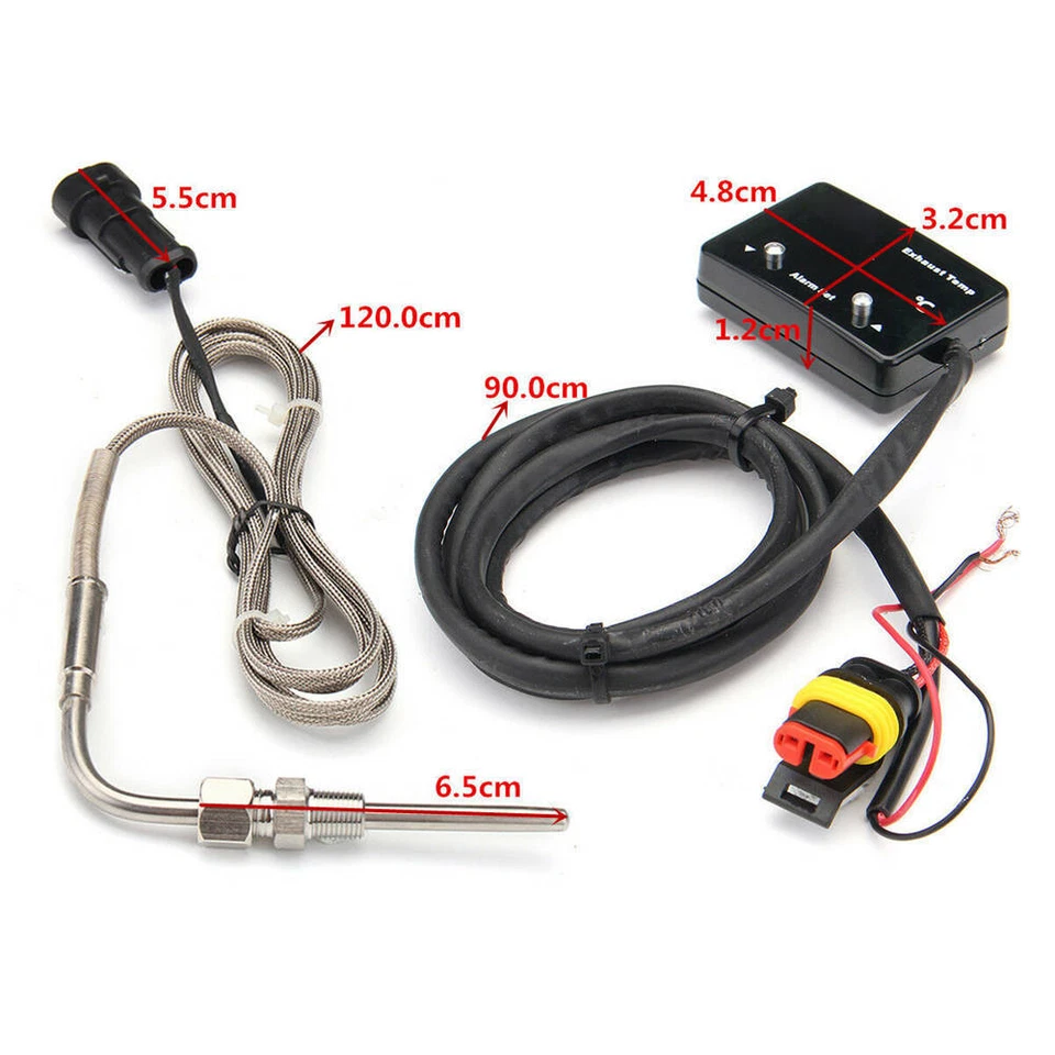 1 Juego de Medidor Digital de Temperatura de Gases de Escape LED Azul Coche EGT con Sensor NPT de 1/8 Nuevo Foto 2 de 4