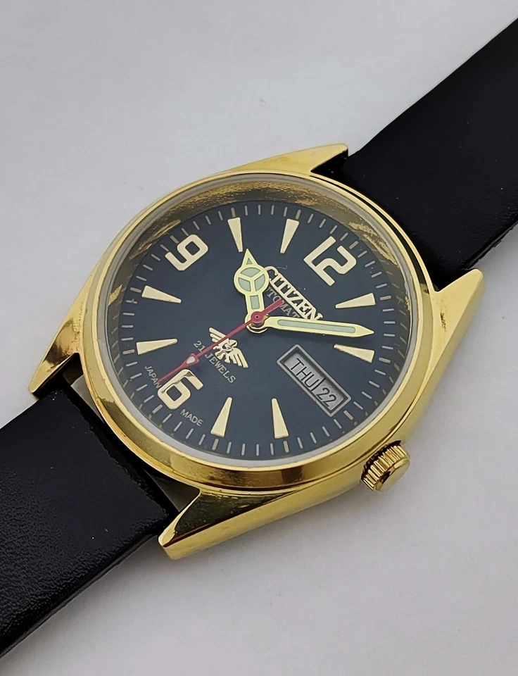 Melhor Relógio de Pulso Japonês Masculino Vintage Citizen Automático 21 Joias Dia e Data - Imagem 4 de 4