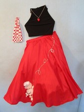 RED POODLE SKIRT HALLOWEEN COSTUME extra Large Child 12-14 xlc kid HANDMADE