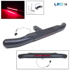 For 2" Receiver Black Steel Tow Hitch Step Bar Guard 36x3" Brake LED 4 Pin Plug