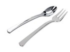 4" Silver Mini Plastic Tasting Forks or Spoons - Appetizer Disposable Real Look