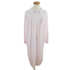 Vintage Vassarette Hollywood Women's 42 Pink Nylon Robe Nightgown Housecoat