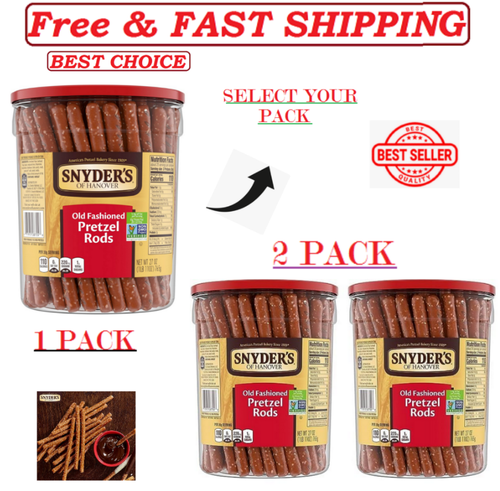 Syder Pretzel Rods New - Snyder's of Hanover, Old Fashioned Pretzel Rods, 27 Oz, { Select ...