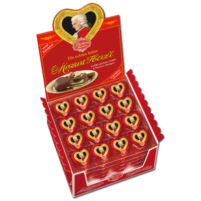 (68,89 /1kg) Reber Mozart-Herzen, Pralinen, Schokolade, 96 Stück