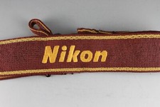 EXCELLENT Vintage NIKON Japan Camera Strap 35mm Maroon Gold 86-2