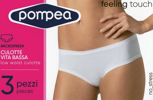 3 Slip culotte donna Pompea in morbida microfibra a vita bassa - Culotte  Vita B. | eBay