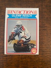 1982-83 O-Pee-Chee OPC #146 Glenn Resch In Action - New Jersey Devils NRMT