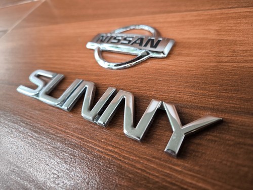 NISSAN SUNNY B13 Trunk Emblem Badge logo Set of 2 Genuine - Foto 4 di 18