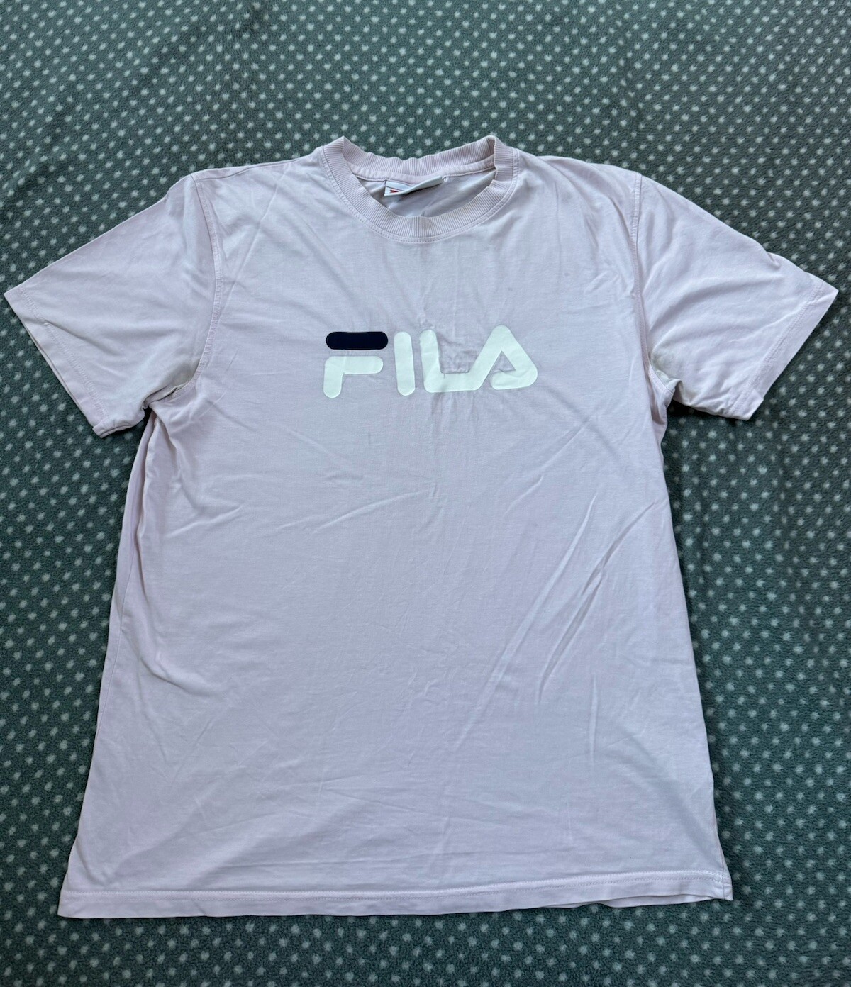 T shirt uomo Fila manica corta taglia media M colore rosa Activewear logo centrale