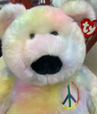 Ty Peace the Bear Beanie Baby Extra Large Jumbo Retired RARE Pastel NICE Fast Sh