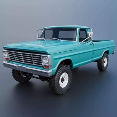 3D Printed RC Body/Shell 1/10 1969 F250 w/ interior and bedliner