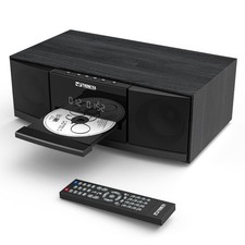 Bluetooth CD Player for Home Stereo System with FM Radio, Remote Control Black