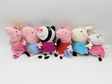 Peppa Pig Plush Lot Zebra Bunny Dad Mom Suzy Sheep 6 PCS