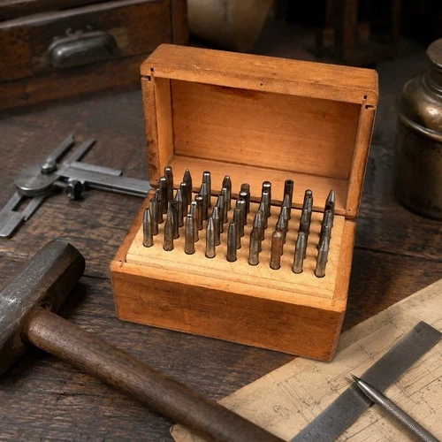 Antique 45 Steel Watchmaking Riviers Box - Watchmaker's Tools