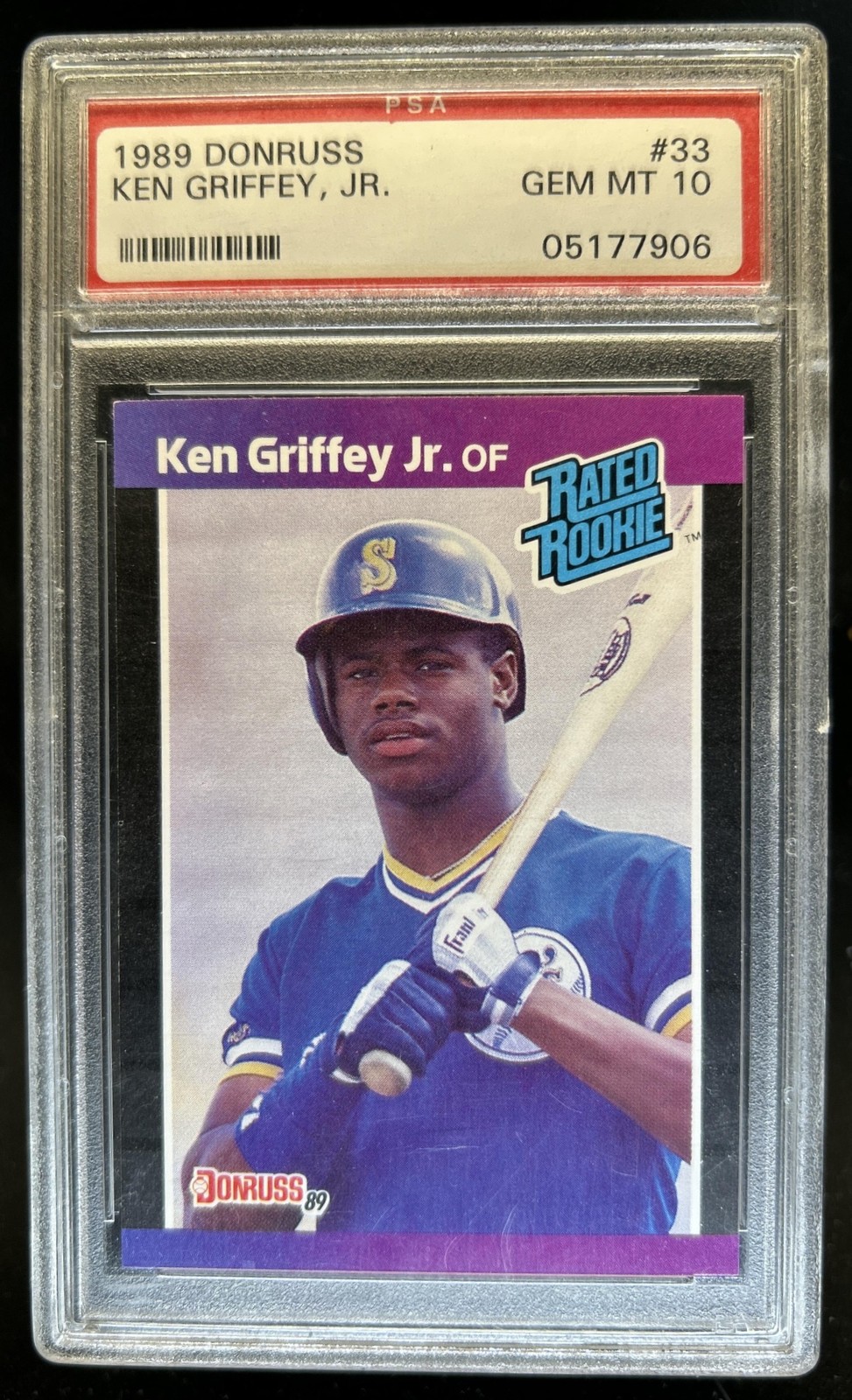1989 Donruss Ken Griffey Jr. RC #33 Mariners PSA 10 GEM MINT Rookie view 1