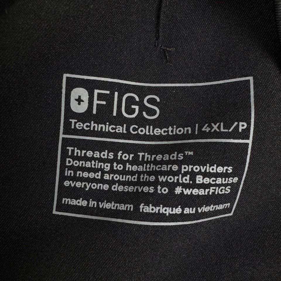 FIGS Livingston Classic Scrub Pants Black Womens 4XL Petite - Image 3 of 4