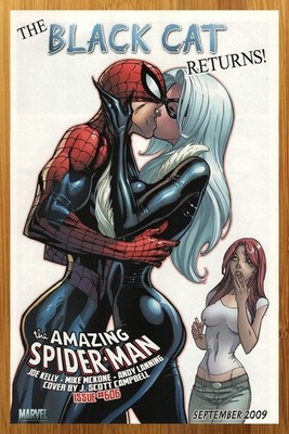 2009 Marvel Comics Amazing Spider-Man Print Ad/Poster J Scott Campbell Black Cat
