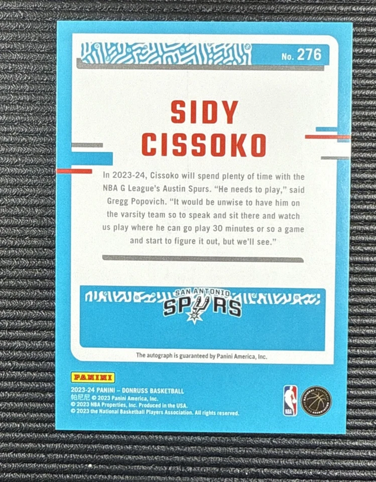 2023-24 Panini Donruss Rated Rookie Choice Signatures Sidy Cissoko #276 Auto RC - Image 2 of 3