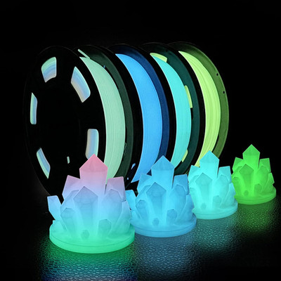 3D Printer Filament Bundle, Glow in the Dark Filament Multicolor, Green, Blue an