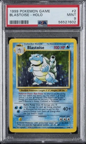 1999 POKEMON BASE SET UNLIMITED #2 BLASTOISE-HOLO PSA 9