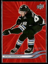 2025-26 Upper Deck #622 Logan Cooley Utah Mammoth Outburst Red Hockey Card