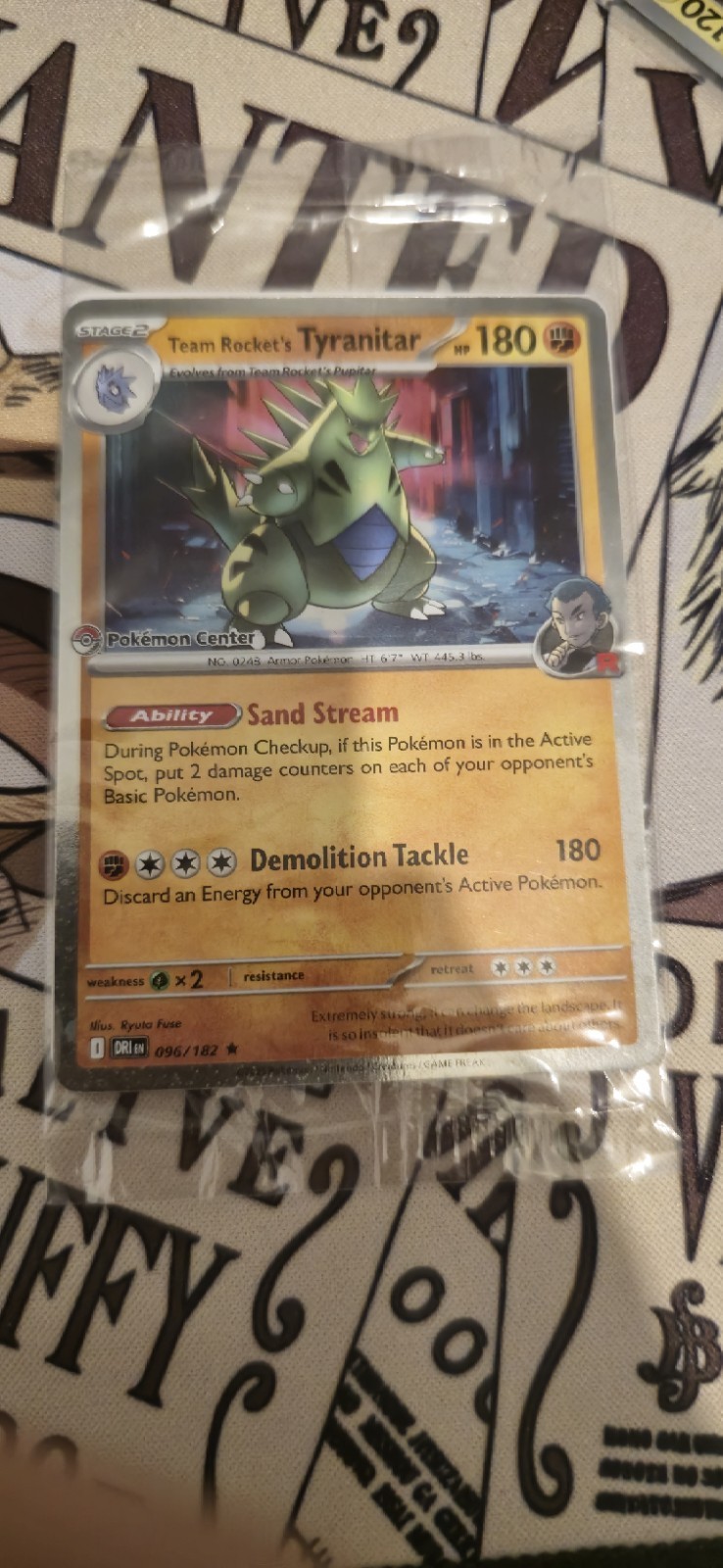 Pokémon TCG Team Rocket’s Tyranitar Destined Rivals Pokemon Center Stamped