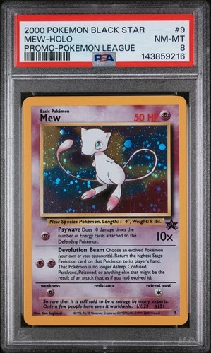 2000 POKEMON PROMO BLACK STAR POKEMON LEAGUE #9 MEW-HOLO PSA 8