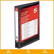 Image of Professional A4 Presentation Ring Binder PVC 4 D-Ring Black 25mm 10 Pack Unit