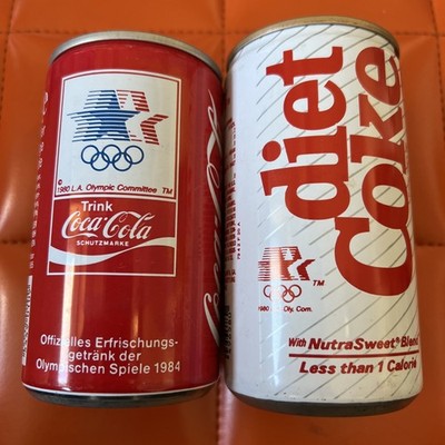 2 alte Coca-Cola Dosen Olympic Games Los Angeles 1984 Diet German can vintage
