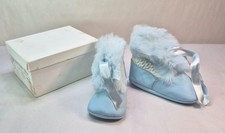 Vintage 1940s Mrs Day's Ideal Baby Shoes Fur Trim Size 2 - NIB