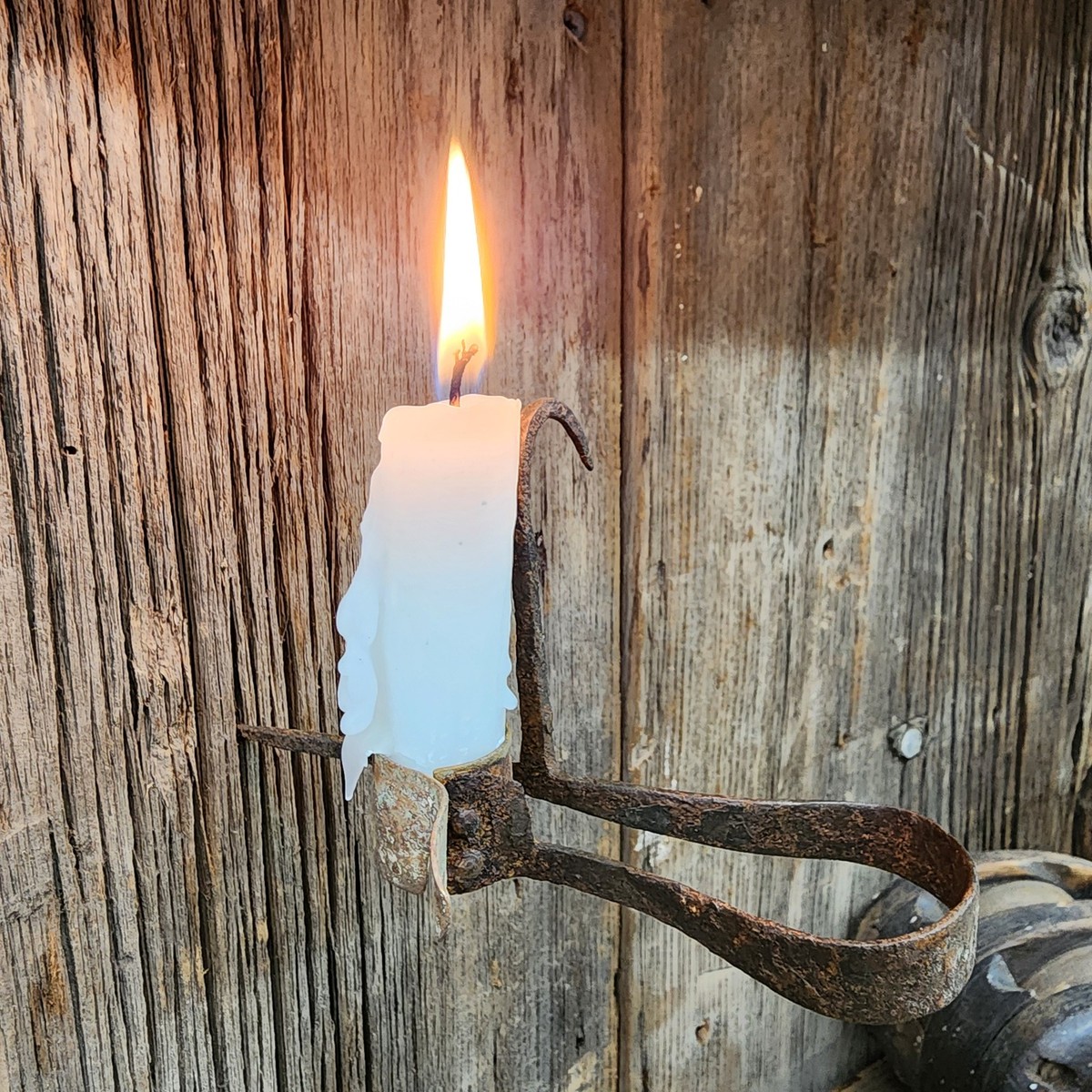 Adjustable Well Worn Antique Sticking Tommy Coal Miner's Candle