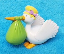 DecoPac Delivery Stork Baby Shower Cake Topper Figure For New Birth Boy Or Girl