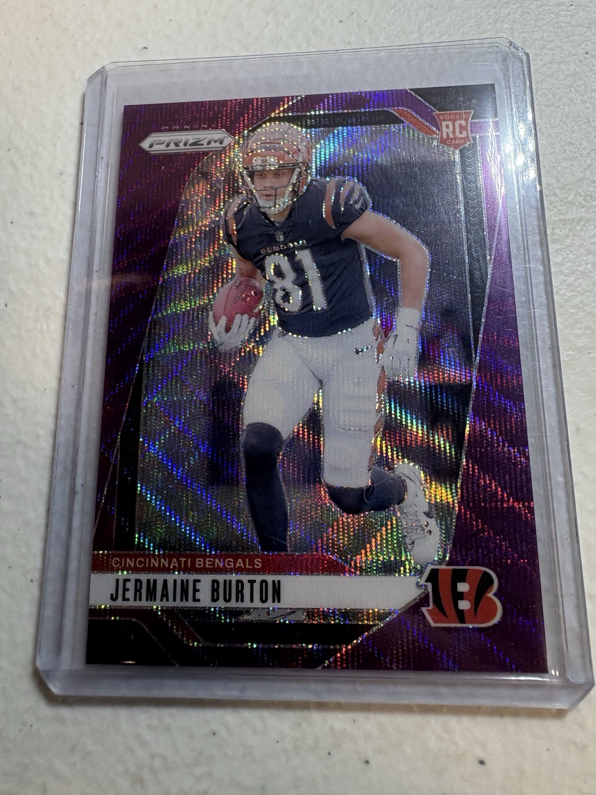 2024 Panini Prizm - Rookies Jermaine Burton #350 Purple Wave Prizm /99 (RC)